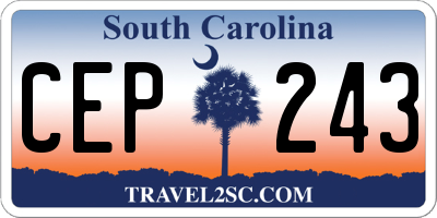 SC license plate CEP243