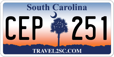 SC license plate CEP251