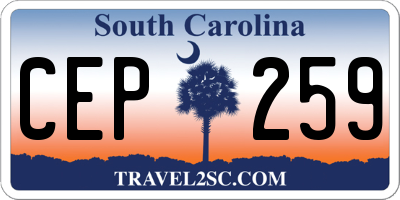 SC license plate CEP259