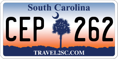 SC license plate CEP262