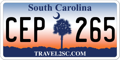 SC license plate CEP265