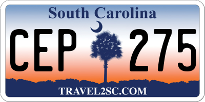 SC license plate CEP275
