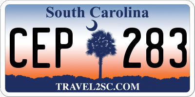 SC license plate CEP283