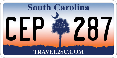 SC license plate CEP287