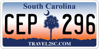 SC license plate CEP296