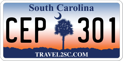 SC license plate CEP301
