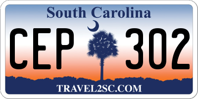 SC license plate CEP302