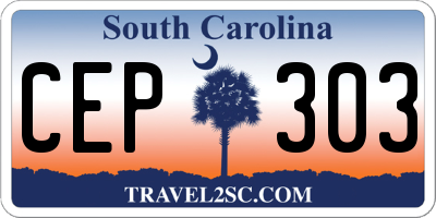 SC license plate CEP303