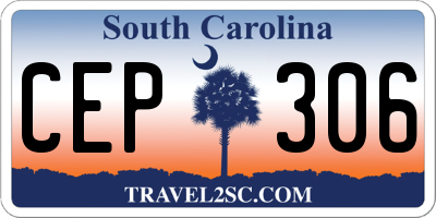 SC license plate CEP306