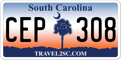 SC license plate CEP308