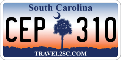 SC license plate CEP310