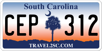 SC license plate CEP312