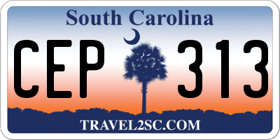 SC license plate CEP313