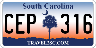 SC license plate CEP316