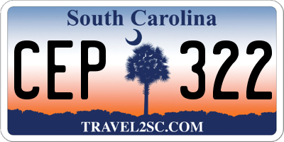 SC license plate CEP322