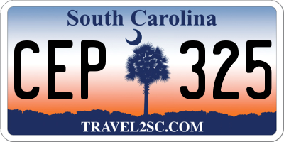 SC license plate CEP325