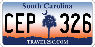 SC license plate CEP326