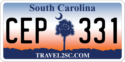 SC license plate CEP331