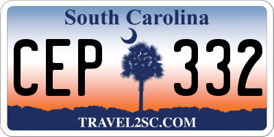 SC license plate CEP332