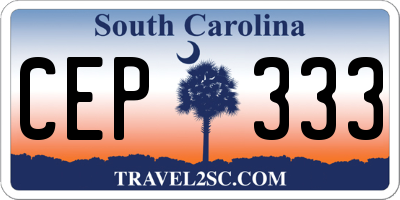 SC license plate CEP333