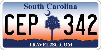 SC license plate CEP342
