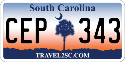 SC license plate CEP343