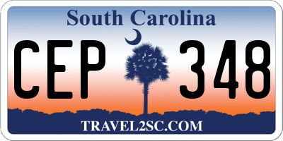 SC license plate CEP348