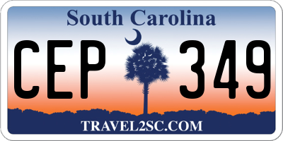 SC license plate CEP349