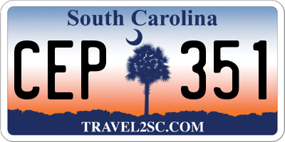SC license plate CEP351