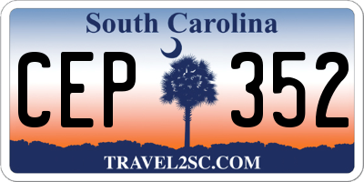 SC license plate CEP352