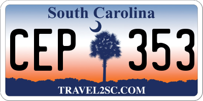 SC license plate CEP353