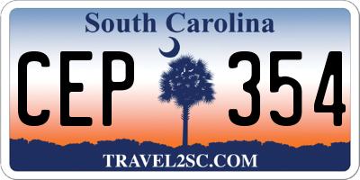 SC license plate CEP354
