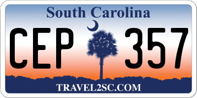 SC license plate CEP357