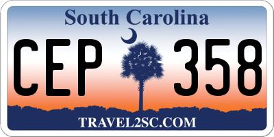SC license plate CEP358