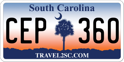 SC license plate CEP360