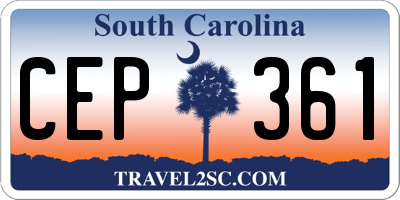 SC license plate CEP361