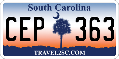 SC license plate CEP363