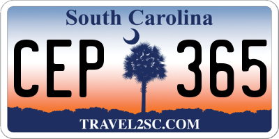 SC license plate CEP365