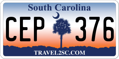 SC license plate CEP376