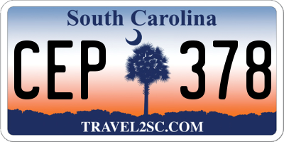 SC license plate CEP378