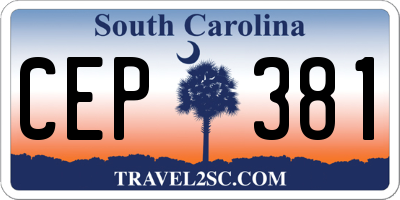 SC license plate CEP381
