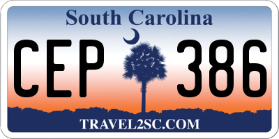 SC license plate CEP386