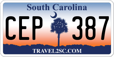 SC license plate CEP387