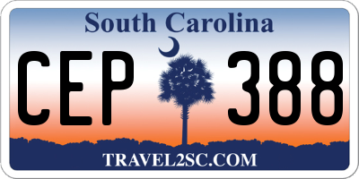 SC license plate CEP388
