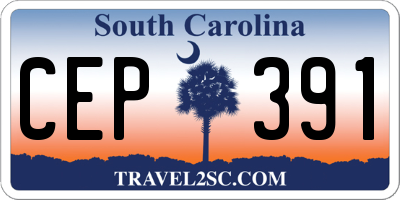 SC license plate CEP391