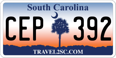 SC license plate CEP392