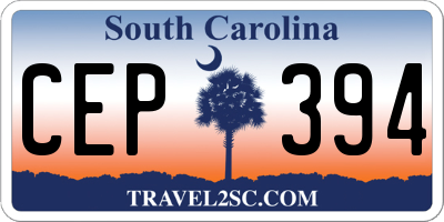 SC license plate CEP394