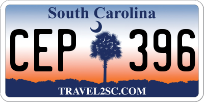 SC license plate CEP396