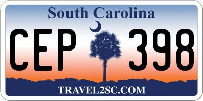 SC license plate CEP398