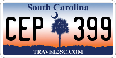 SC license plate CEP399